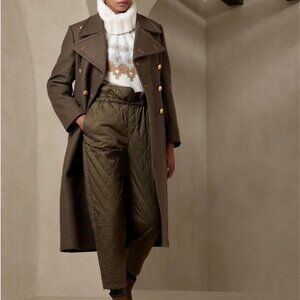 Banana Republic Hana Quilted Tapered High Rise Paper Bag Waist Ankle Pant